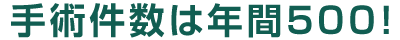 手術件数は年間５００!